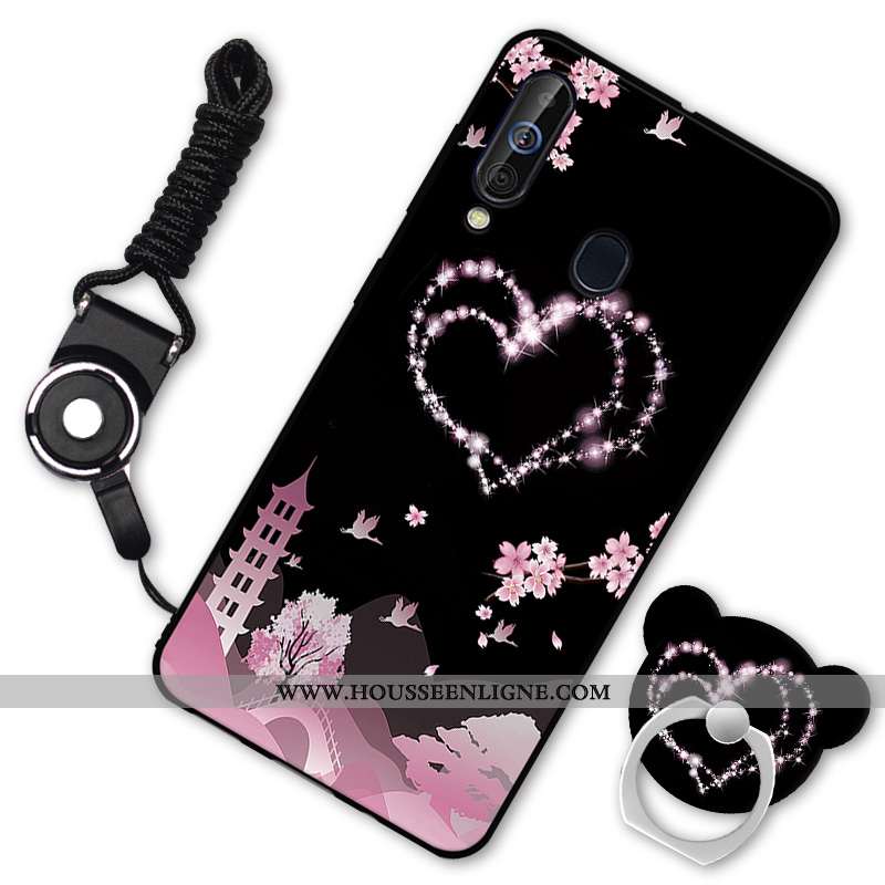 Housse Samsung Galaxy A60 Protection Fluide Doux Étui Téléphone Portable Silicone Noir Coque