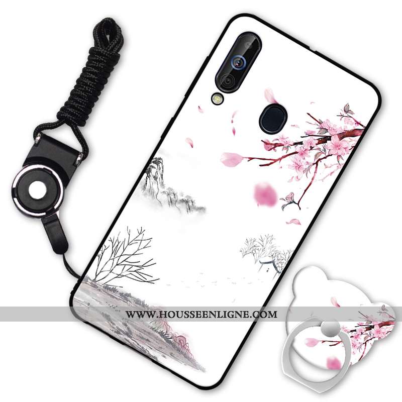 Housse Samsung Galaxy A60 Protection Fluide Doux Étui Téléphone Portable Silicone Noir Coque