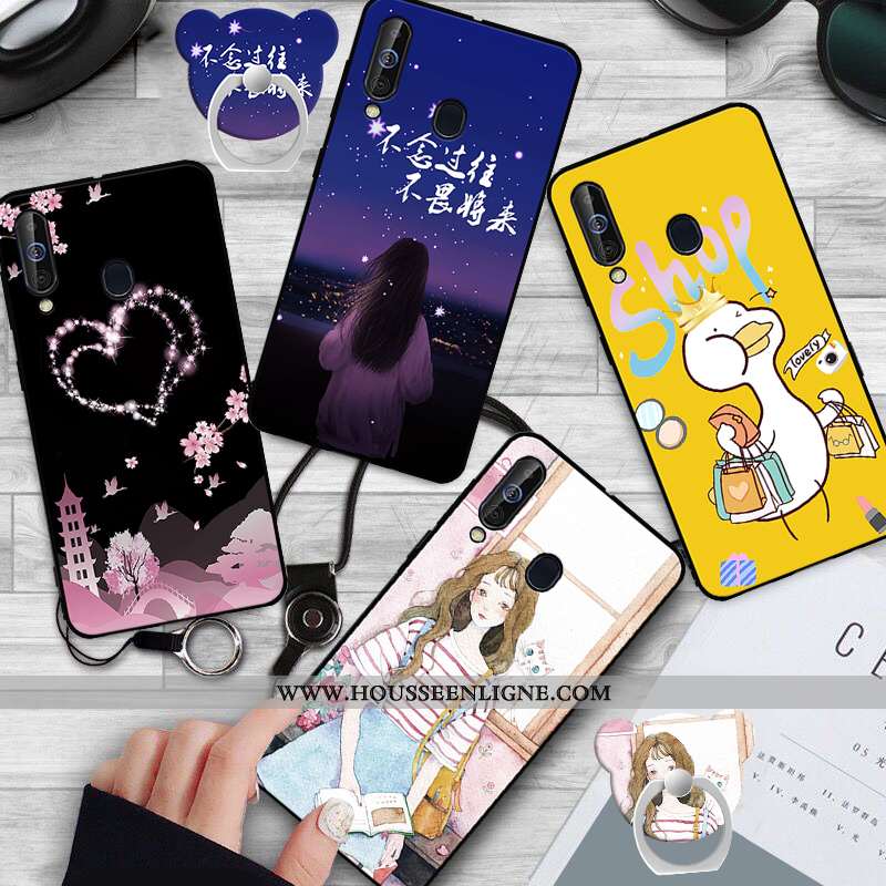 Housse Samsung Galaxy A60 Protection Fluide Doux Étui Téléphone Portable Silicone Noir Coque