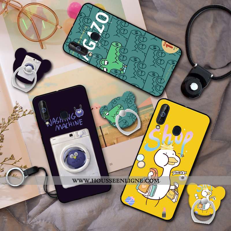 Housse Samsung Galaxy A60 Protection Fluide Doux Étui Téléphone Portable Silicone Noir Coque