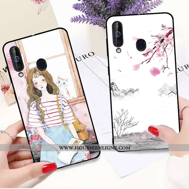 Housse Samsung Galaxy A60 Protection Fluide Doux Étui Téléphone Portable Silicone Noir Coque