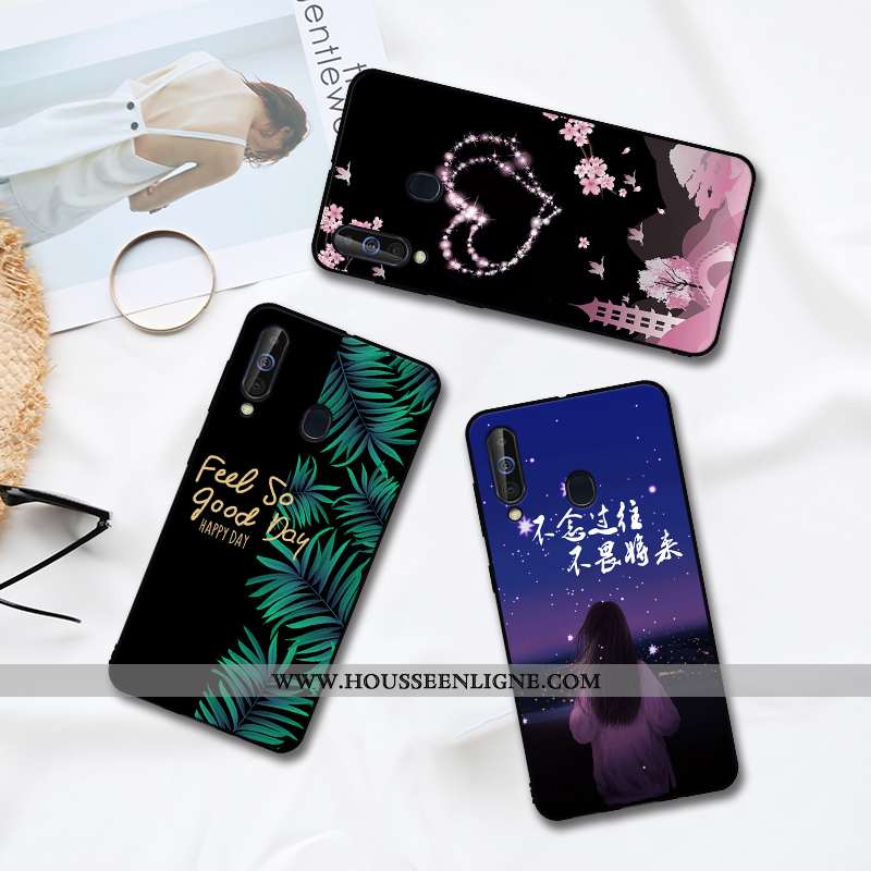Housse Samsung Galaxy A60 Protection Fluide Doux Étui Téléphone Portable Silicone Noir Coque