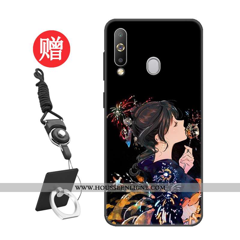 Housse Samsung Galaxy A60 Protection Tempérer Personnalisé Étoile Noir Étui Membrane