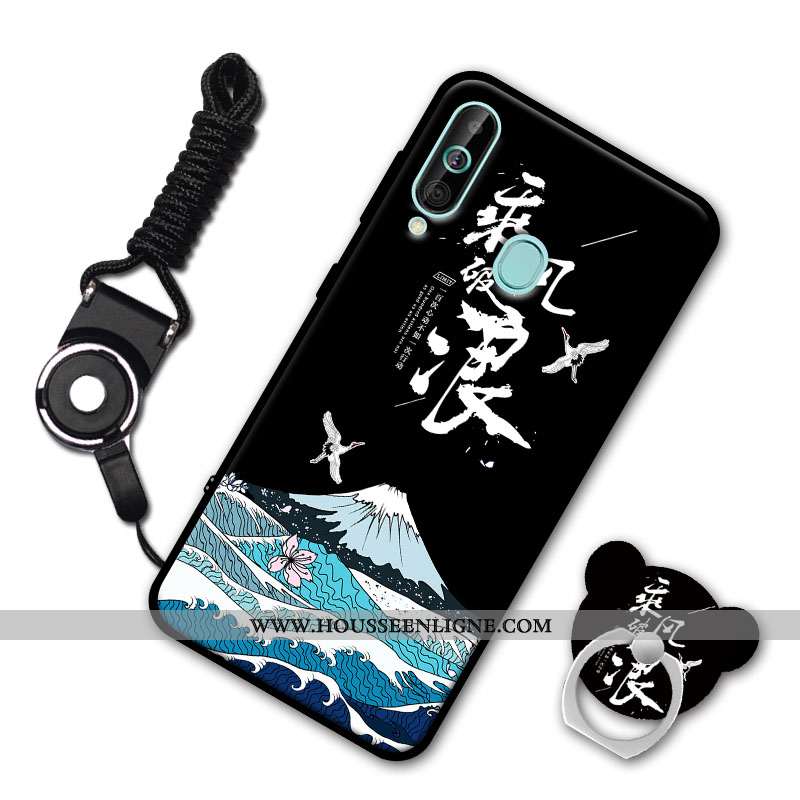Housse Samsung Galaxy A60 Silicone Protection Ornements Suspendus Étoile Fluide Doux Étui Coque Blan