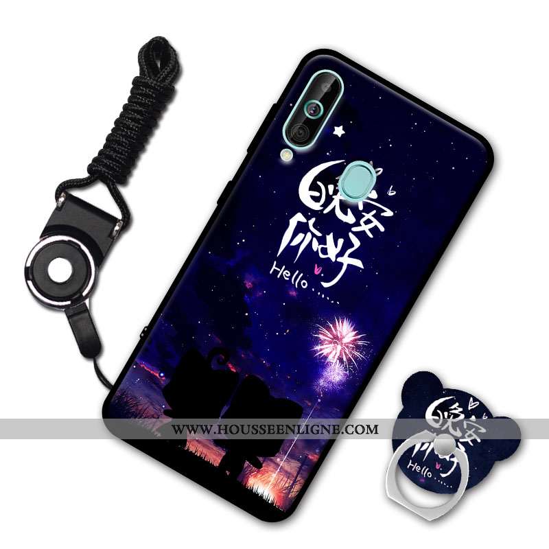 Housse Samsung Galaxy A60 Silicone Protection Ornements Suspendus Étoile Fluide Doux Étui Coque Blan