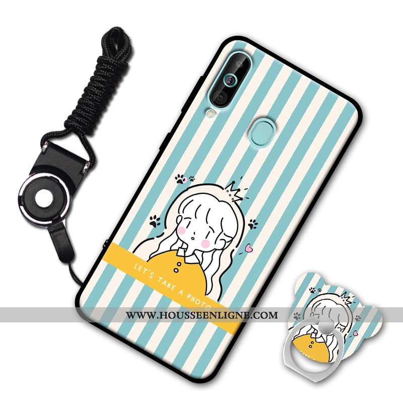 Housse Samsung Galaxy A60 Silicone Protection Ornements Suspendus Étoile Fluide Doux Étui Coque Blan