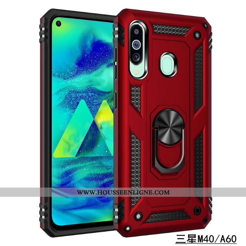 Housse Samsung Galaxy A60 Silicone Protection Trois Défenses Téléphone Portable Magnétisme Coque Inv