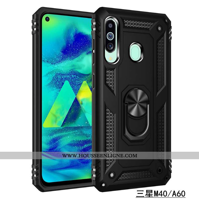 Housse Samsung Galaxy A60 Silicone Protection Trois Défenses Téléphone Portable Magnétisme Coque Inv