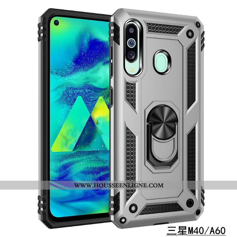 Housse Samsung Galaxy A60 Silicone Protection Trois Défenses Téléphone Portable Magnétisme Coque Inv