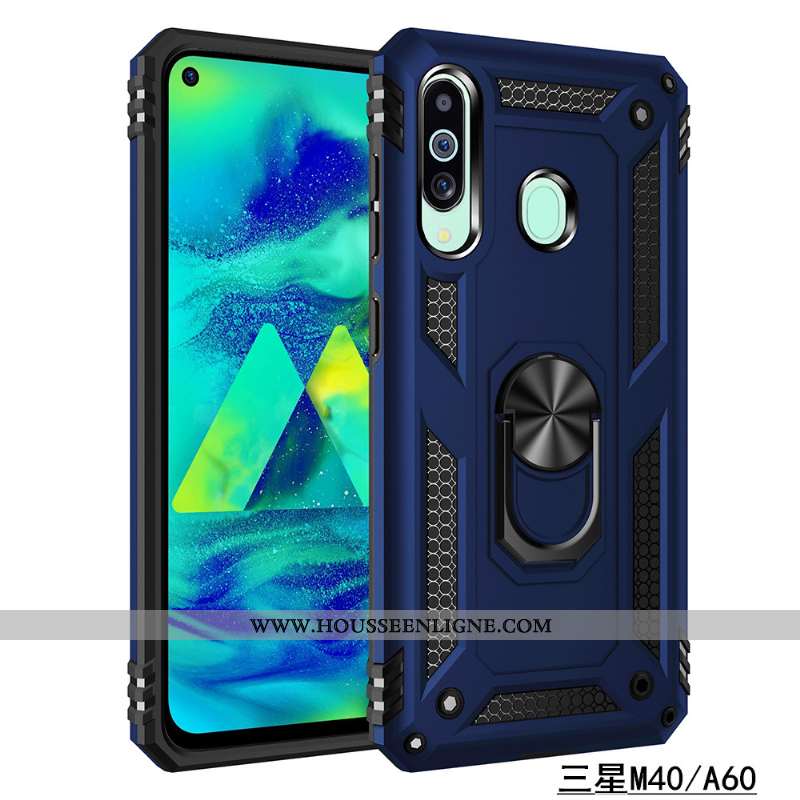 Housse Samsung Galaxy A60 Silicone Protection Trois Défenses Téléphone Portable Magnétisme Coque Inv