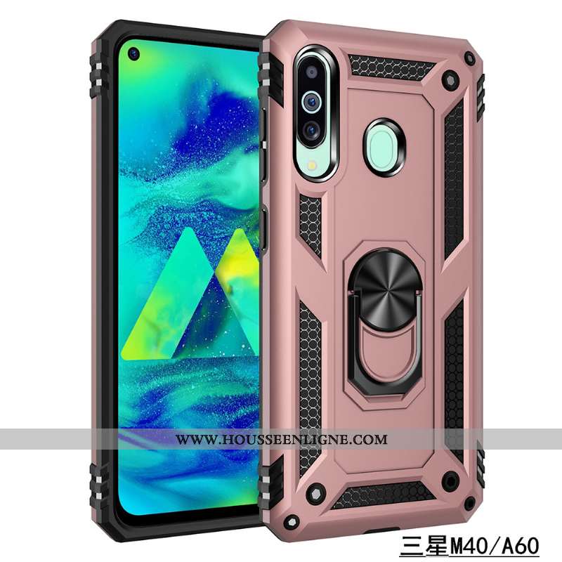 Housse Samsung Galaxy A60 Silicone Protection Trois Défenses Téléphone Portable Magnétisme Coque Inv