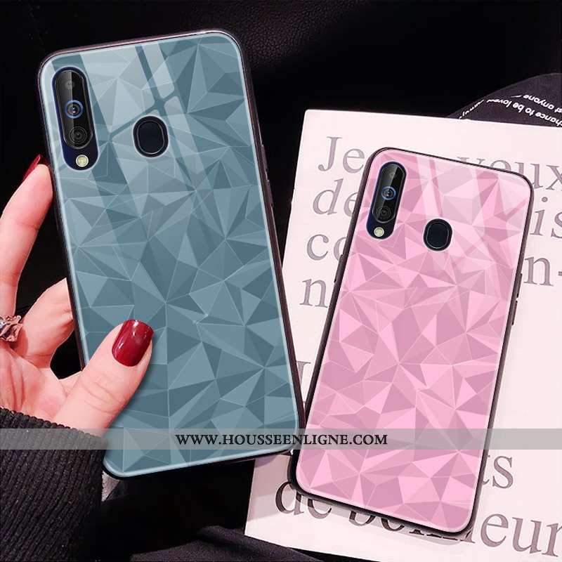 Housse Samsung Galaxy A60 Tendance Modèle Fleurie Étui Téléphone Portable Fluide Doux Bleu Étoile