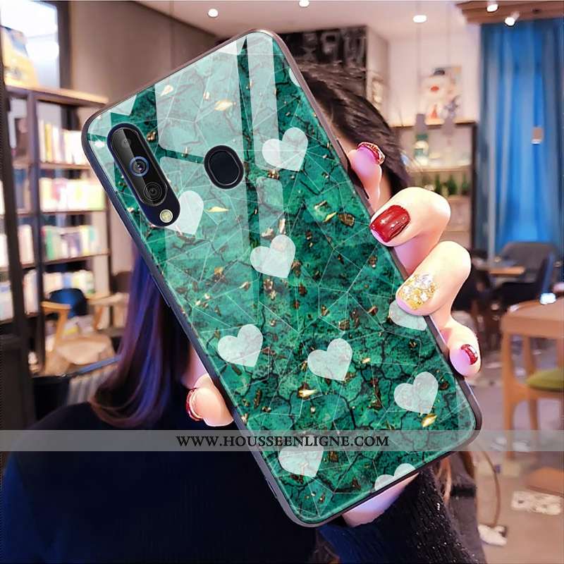 Housse Samsung Galaxy A60 Tendance Modèle Fleurie Étui Téléphone Portable Fluide Doux Bleu Étoile