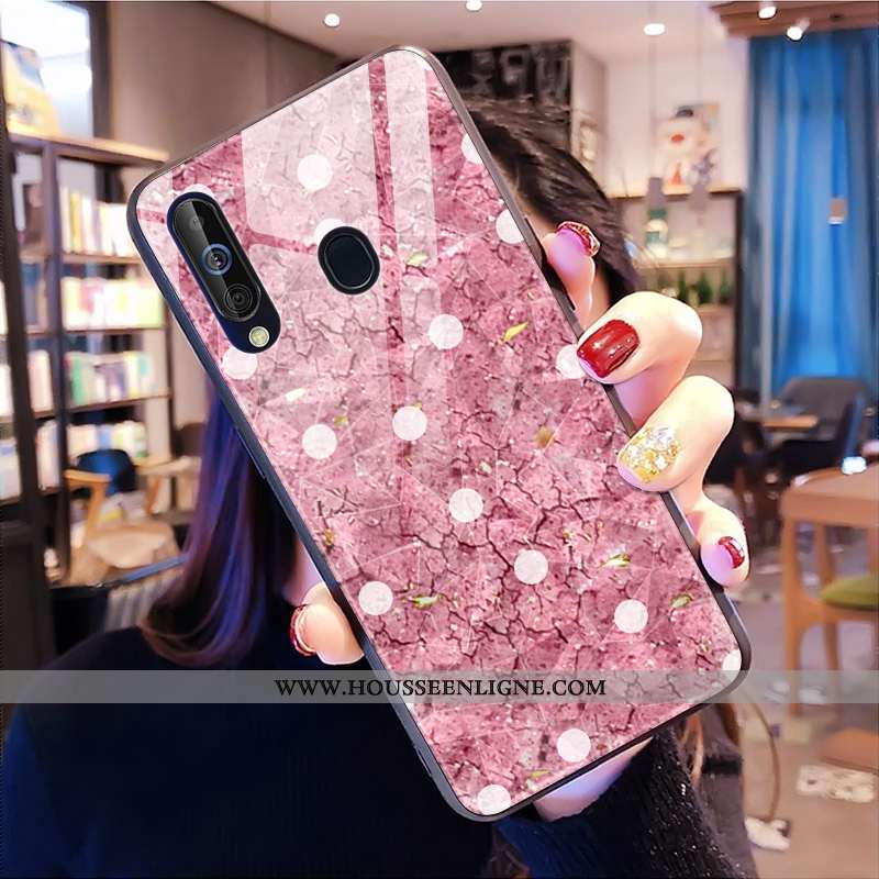 Housse Samsung Galaxy A60 Tendance Modèle Fleurie Étui Téléphone Portable Fluide Doux Bleu Étoile