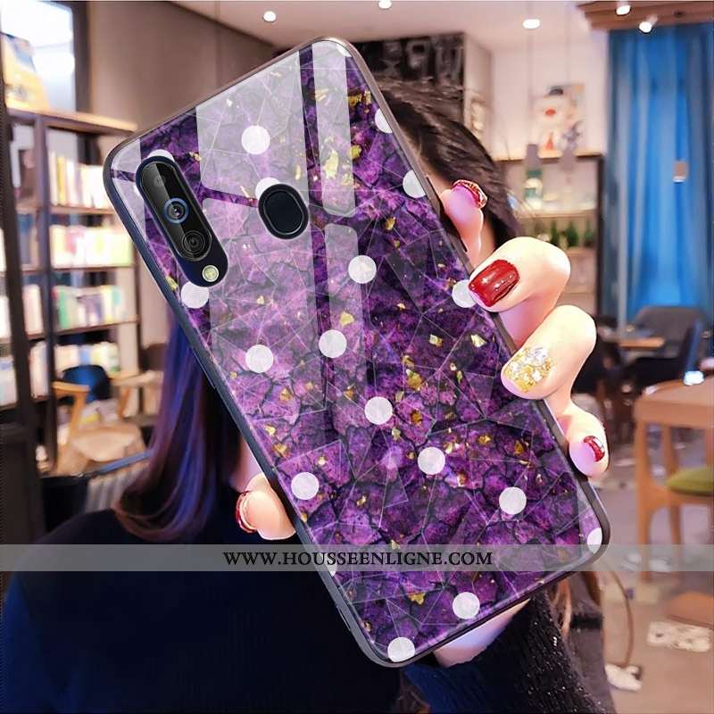 Housse Samsung Galaxy A60 Tendance Modèle Fleurie Étui Téléphone Portable Fluide Doux Bleu Étoile