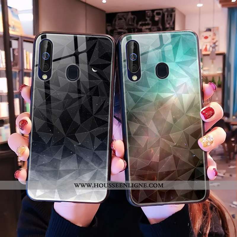 Housse Samsung Galaxy A60 Tendance Modèle Fleurie Étui Téléphone Portable Fluide Doux Bleu Étoile