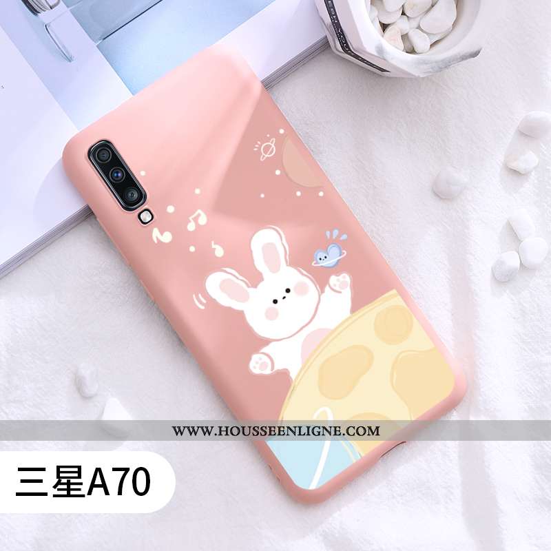 Housse Samsung Galaxy A70 Créatif Charmant Étui Tout Compris Étoile Lapin Protection Rouge