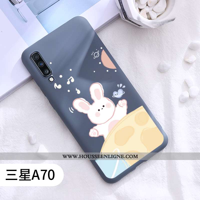 Housse Samsung Galaxy A70 Créatif Charmant Étui Tout Compris Étoile Lapin Protection Rouge