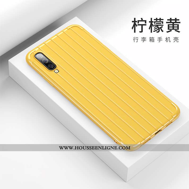 Housse Samsung Galaxy A70 Créatif Tendance Étui Incassable Net Rouge Jaune Silicone