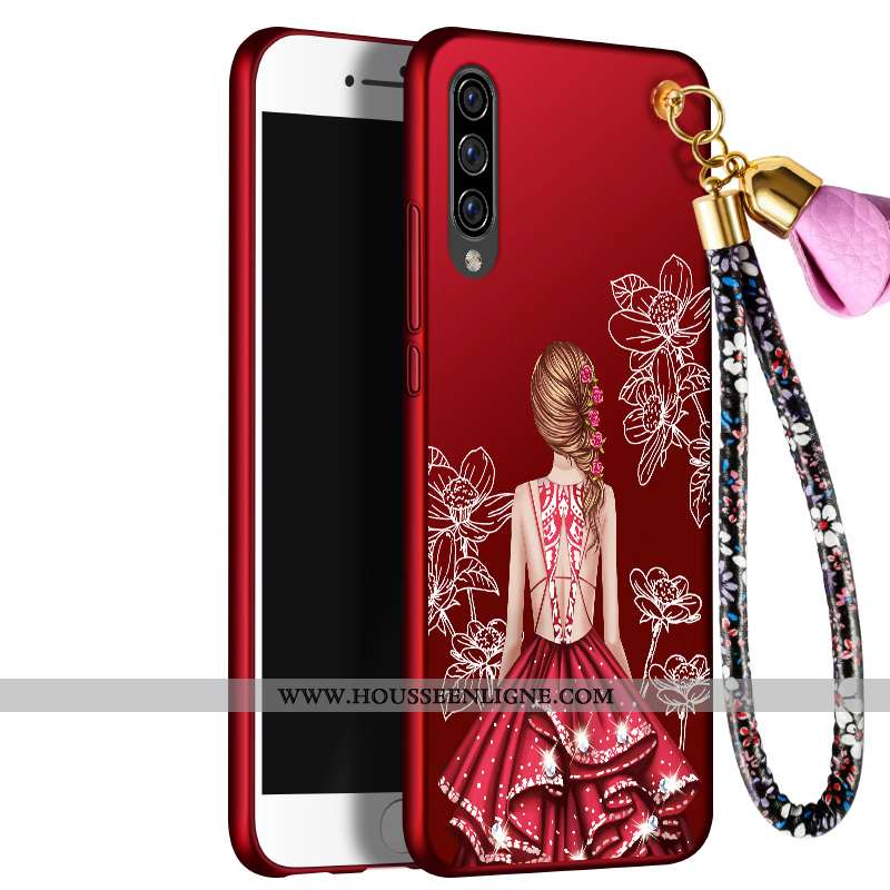 Housse Samsung Galaxy A70 Délavé En Daim Gaufrage Étoile Téléphone Portable Fluide Doux Protection T