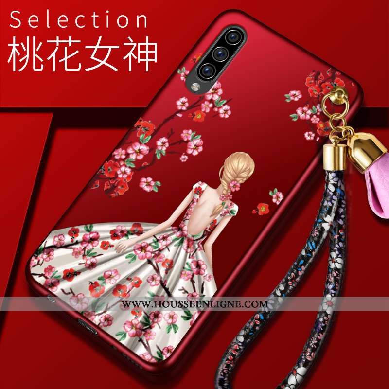 Housse Samsung Galaxy A70 Délavé En Daim Gaufrage Étoile Téléphone Portable Fluide Doux Protection T