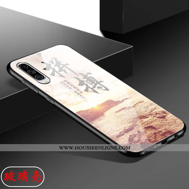 Housse Samsung Galaxy A70 Délavé En Daim Verre Antidérapant Simple Membrane Coque Étui Rose