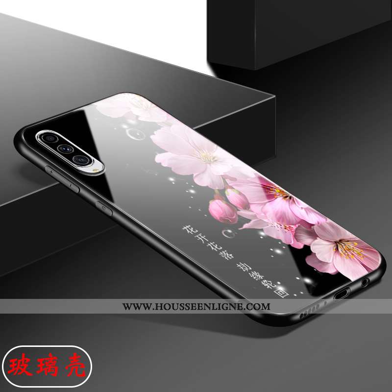 Housse Samsung Galaxy A70 Délavé En Daim Verre Antidérapant Simple Membrane Coque Étui Rose