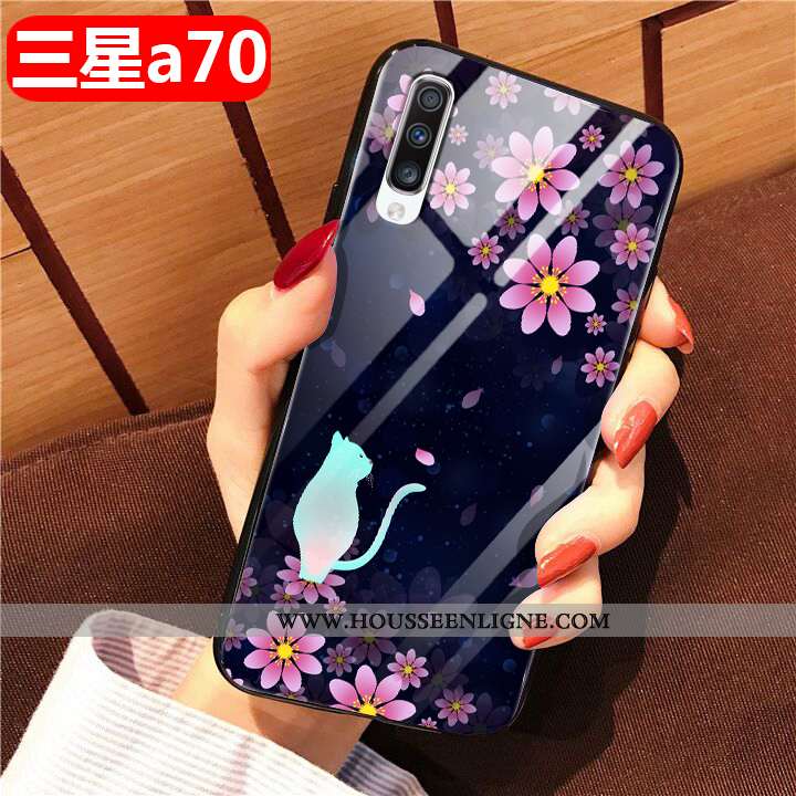 Housse Samsung Galaxy A70 Fluide Doux Silicone Noir Vent Mode Britanique Téléphone Portable
