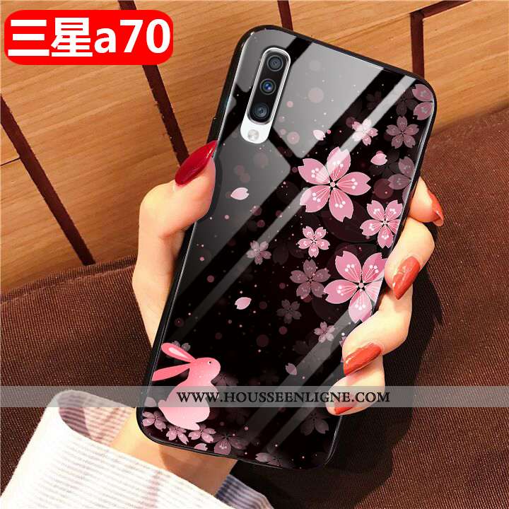 Housse Samsung Galaxy A70 Fluide Doux Silicone Noir Vent Mode Britanique Téléphone Portable