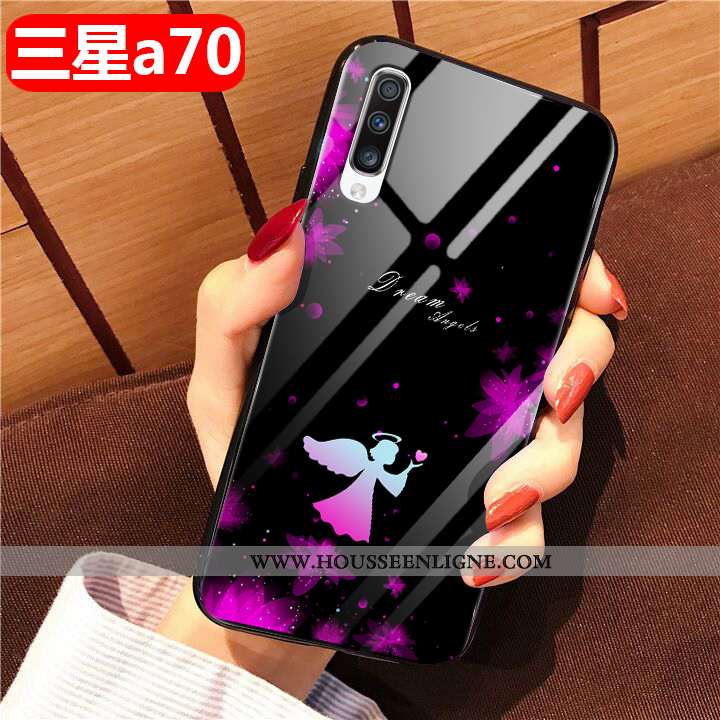 Housse Samsung Galaxy A70 Fluide Doux Silicone Noir Vent Mode Britanique Téléphone Portable