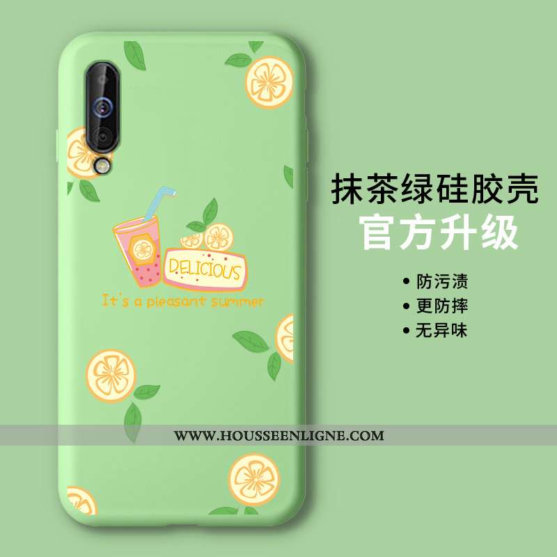Housse Samsung Galaxy A70 Légère Silicone Vert Légères Petit Incassable Tout Compris Verte
