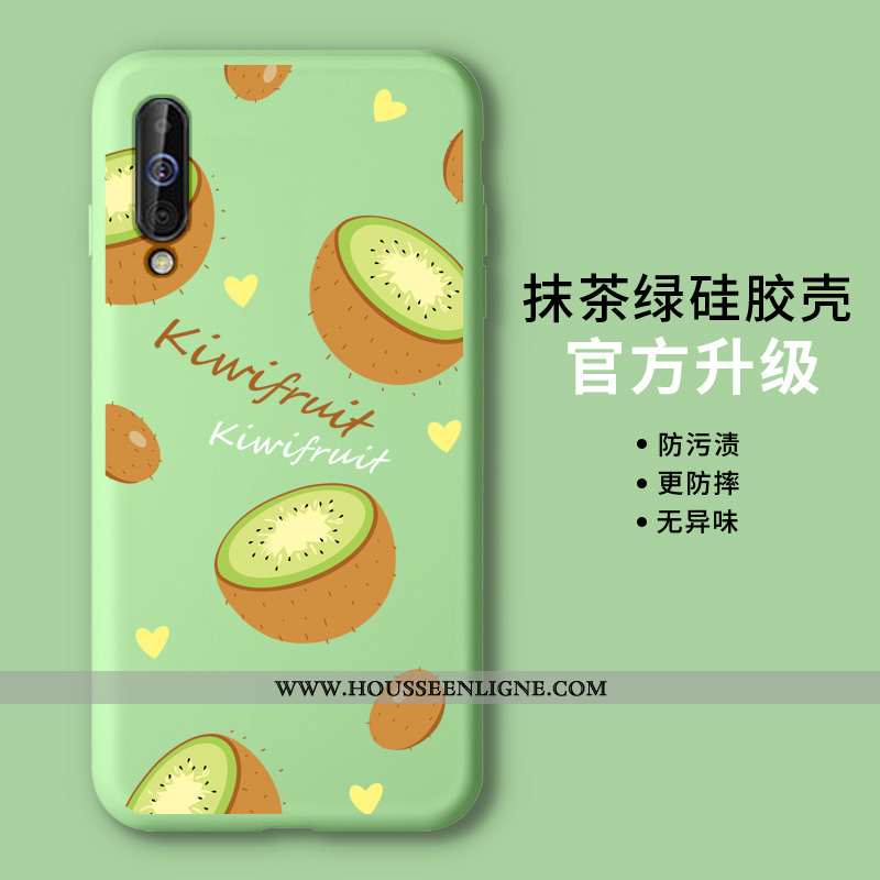 Housse Samsung Galaxy A70 Légère Silicone Vert Légères Petit Incassable Tout Compris Verte