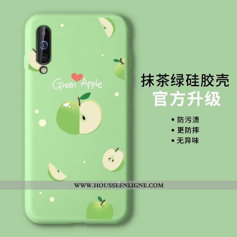 Housse Samsung Galaxy A70 Légère Silicone Vert Légères Petit Incassable Tout Compris Verte