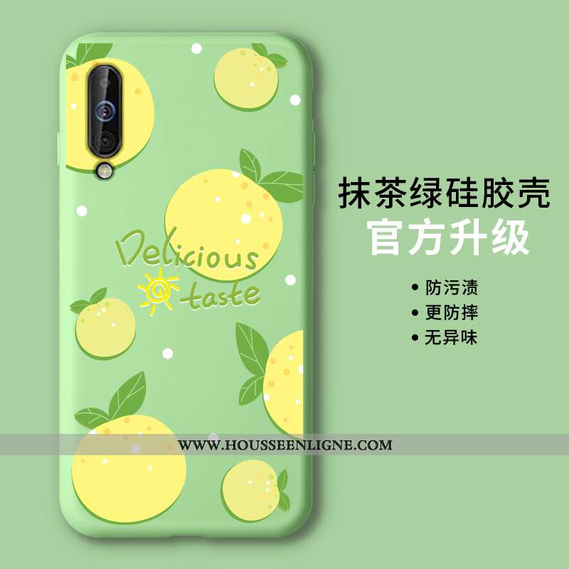 Housse Samsung Galaxy A70 Légère Silicone Vert Légères Petit Incassable Tout Compris Verte