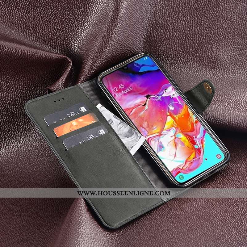 Housse Samsung Galaxy A70 Ornements Suspendus Portefeuille Étui Silicone Étoile Protection Coque Noi