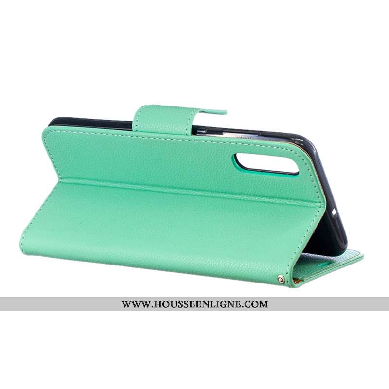 Housse Samsung Galaxy A70 Portefeuille Tendance Étoile Coque Carte Nouveau Protection Verte