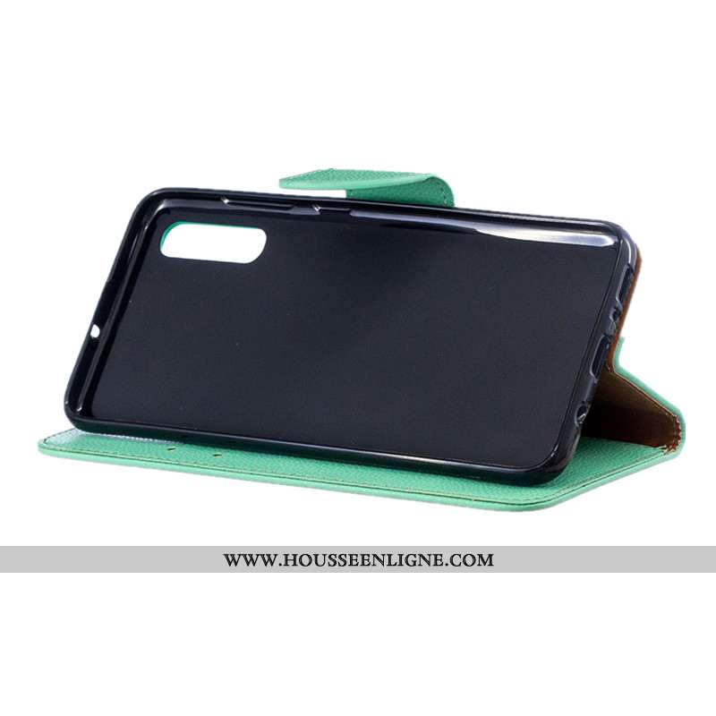 Housse Samsung Galaxy A70 Portefeuille Tendance Étoile Coque Carte Nouveau Protection Verte