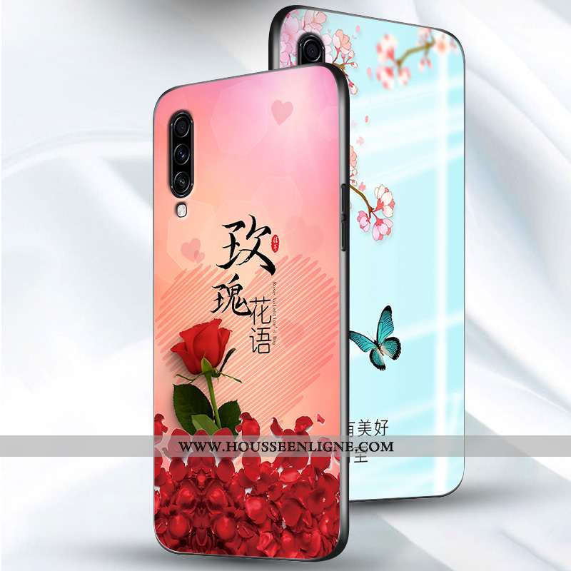 Housse Samsung Galaxy A70 Protection Délavé En Daim Tout Compris Fleur Créatif Personnalité Fluide D