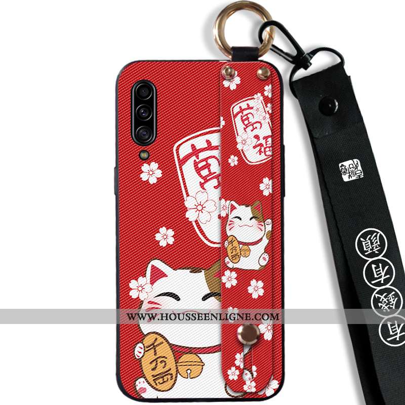 Housse Samsung Galaxy A70 Protection Tendance Rouge Chat Silicone Nouveau Étoile