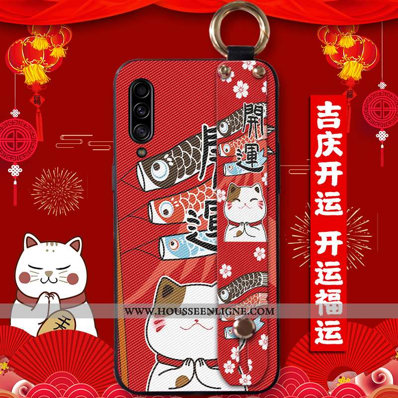Housse Samsung Galaxy A70 Protection Tendance Rouge Chat Silicone Nouveau Étoile