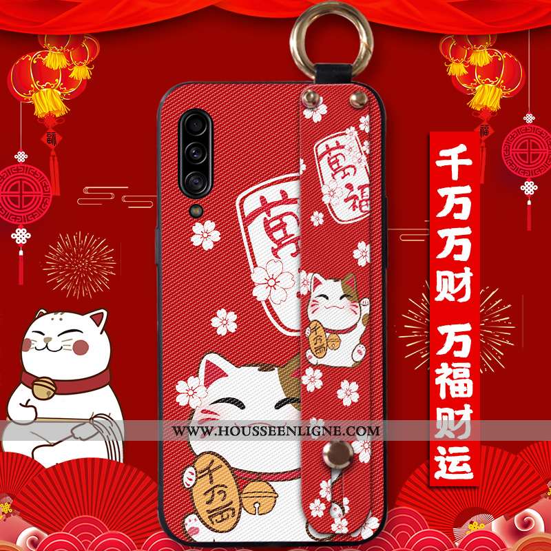 Housse Samsung Galaxy A70 Protection Tendance Rouge Chat Silicone Nouveau Étoile