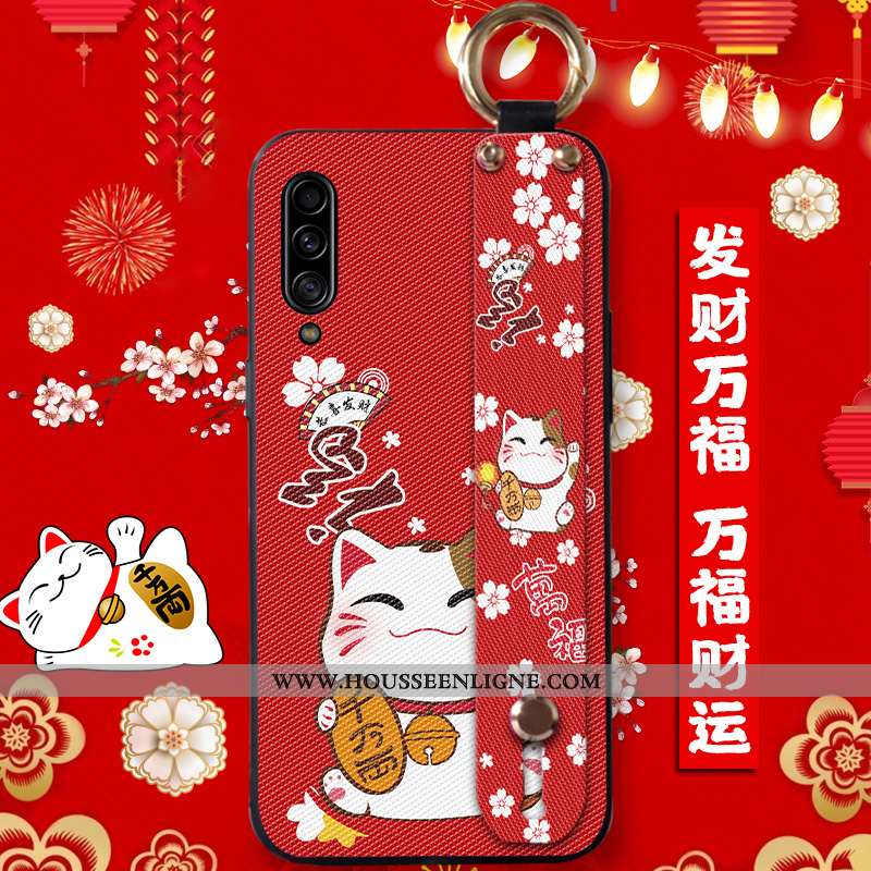 Housse Samsung Galaxy A70 Protection Tendance Rouge Chat Silicone Nouveau Étoile