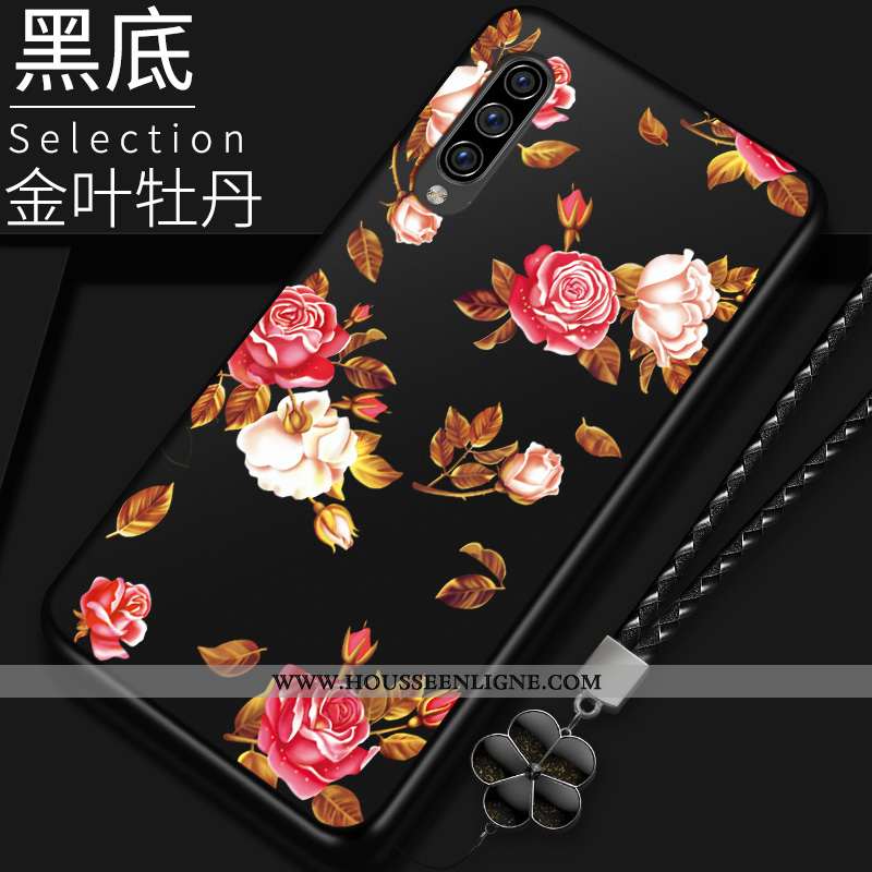 Housse Samsung Galaxy A70 Silicone Protection Étui Téléphone Portable Étoile Coque Incassable Rouge