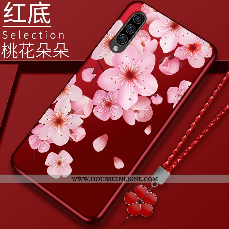 Housse Samsung Galaxy A70 Silicone Protection Étui Téléphone Portable Étoile Coque Incassable Rouge