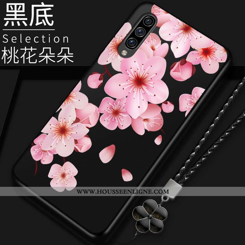 Housse Samsung Galaxy A70 Silicone Protection Étui Téléphone Portable Étoile Coque Incassable Rouge