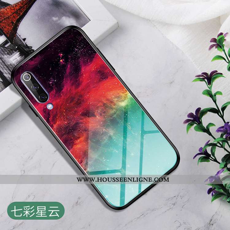 Housse Samsung Galaxy A70 Verre Dessin Animé Incassable Étui Nouveau Bordure Téléphone Portable Roug