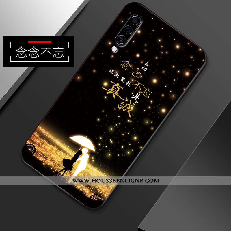 Housse Samsung Galaxy A70s Créatif Tendance Coque Délavé En Daim Étui Étoile Simple Bleu Foncé