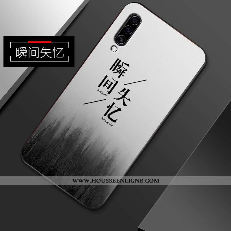 Housse Samsung Galaxy A70s Créatif Tendance Coque Délavé En Daim Étui Étoile Simple Bleu Foncé