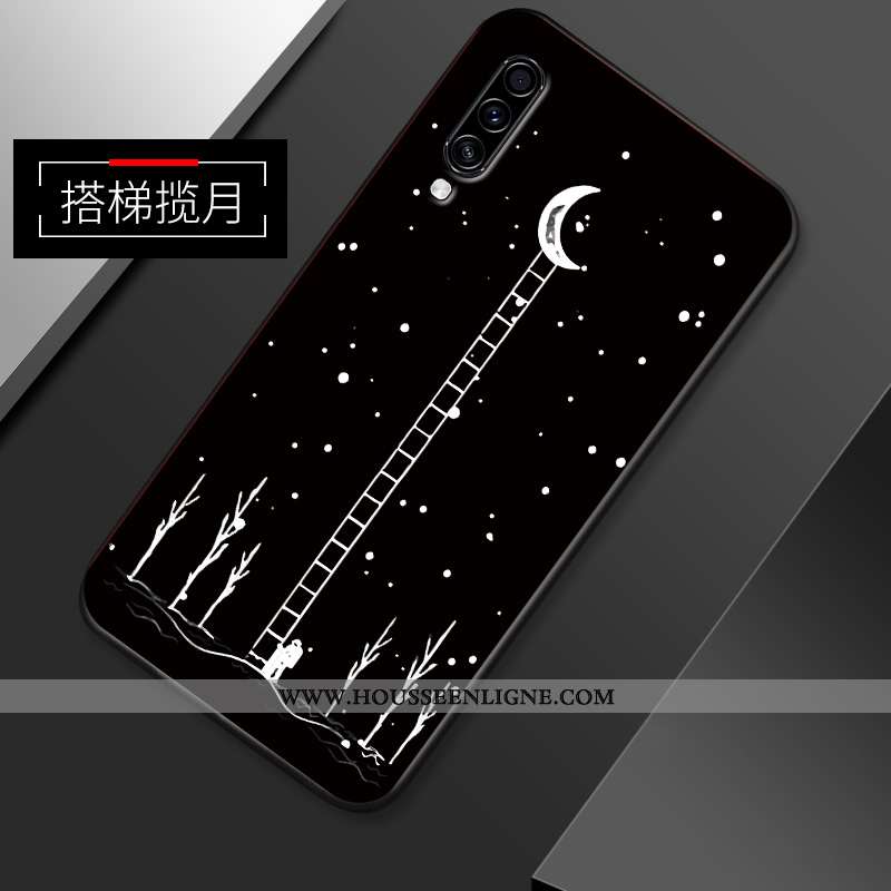 Housse Samsung Galaxy A70s Créatif Tendance Coque Délavé En Daim Étui Étoile Simple Bleu Foncé