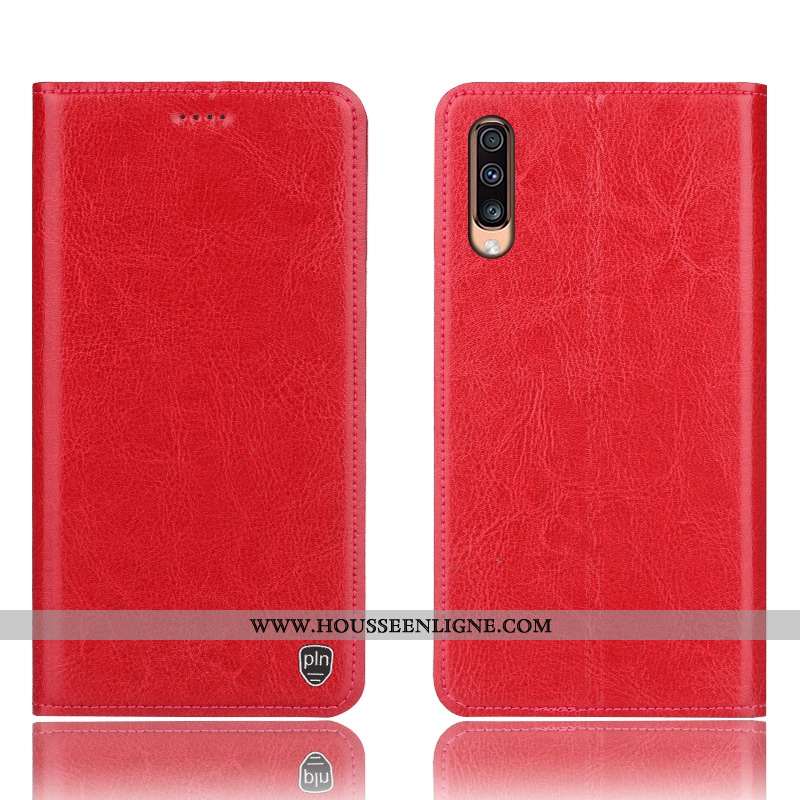 Housse Samsung Galaxy A70s Cuir Véritable Modèle Fleurie Gris Incassable Téléphone Portable Protecti